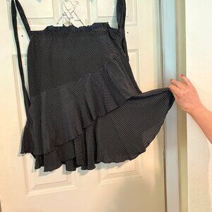 Wrap Around Silk Ruffly skirt, Lil Pour l'autre, dark Navy blue, Size 44EU